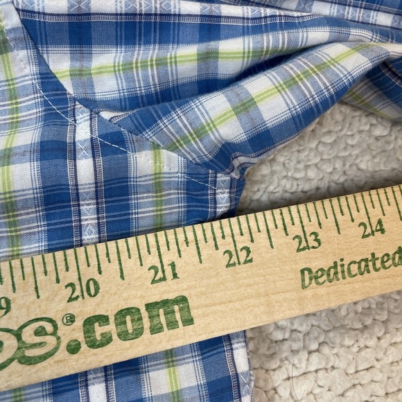 Wrangler Shirt Mens Extra Large Blue Plaid Western Pearl Snap Long Sleeve Rodeo - Picture 6 of 9